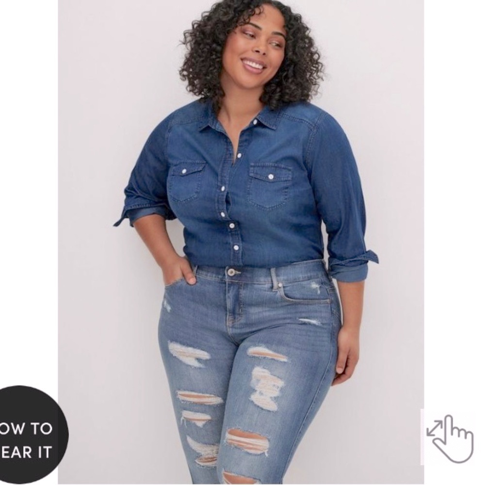 TORRID STRETCH BOMBSHELL SKINNY JEANS - DISTRESSED, SIZE 16 - NWT